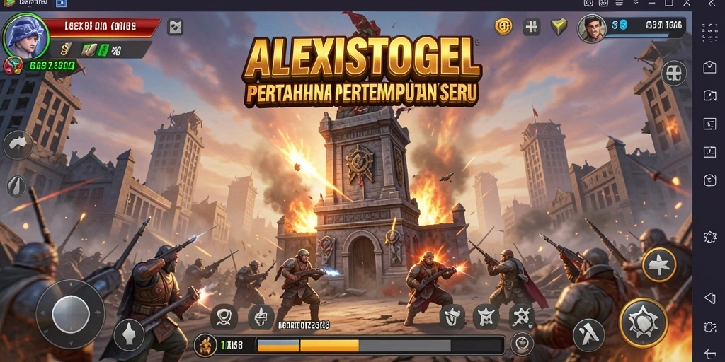 Tampilan gameplay ALEXISTOGEL yang menegangkan dalam melindungi menara.