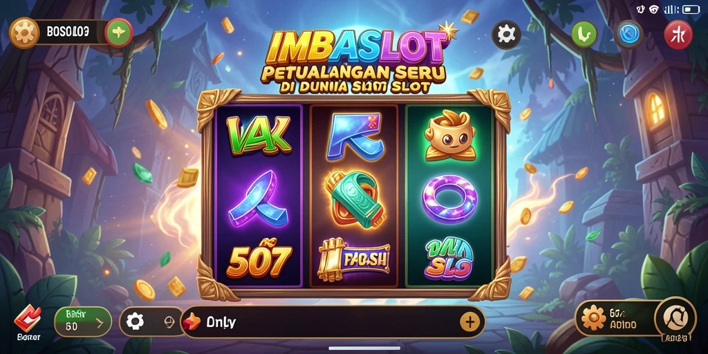 Tampilan gameplay <strong>IMBASLOT</strong> menampilkan petualangan seru dengan mesin slot.
