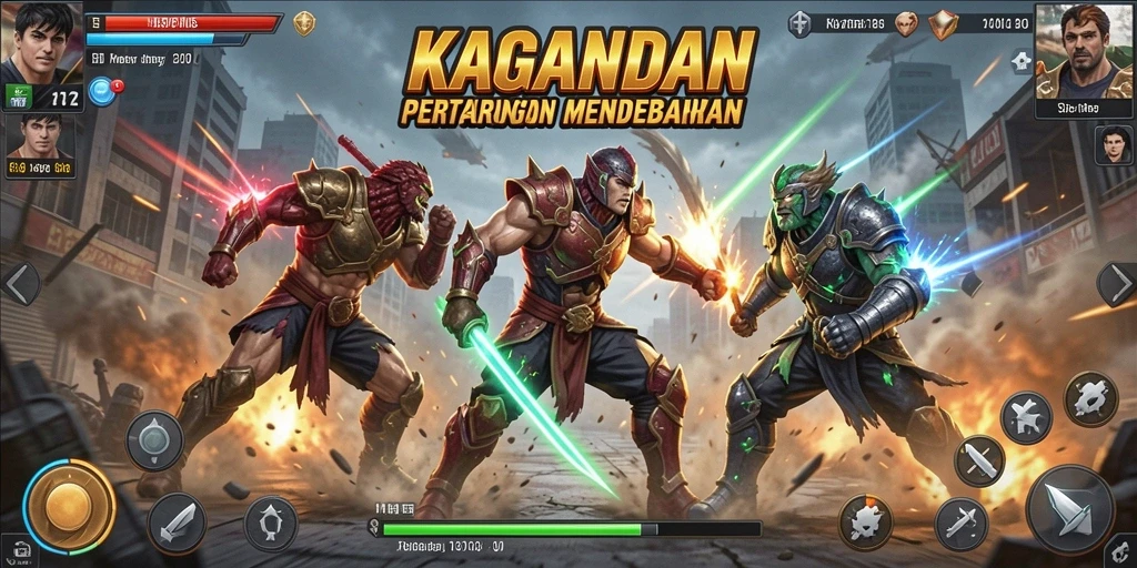Tangkapan layar KAGANDAN yang menampilkan aksi pertarungan mendebarkan.