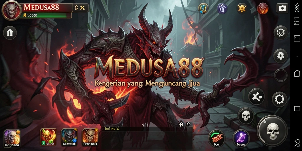 Tampilan gameplay menyeramkan dari MEDUSA88 dengan suasana yang mencekam.