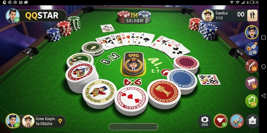 Tampilan gameplay seru dari QQSTAR saat pemain bermain Gaple.